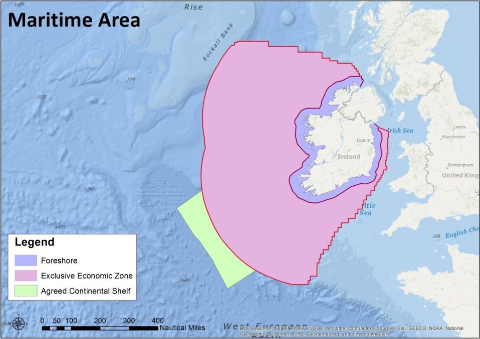 Maritime Area map of Ireland.